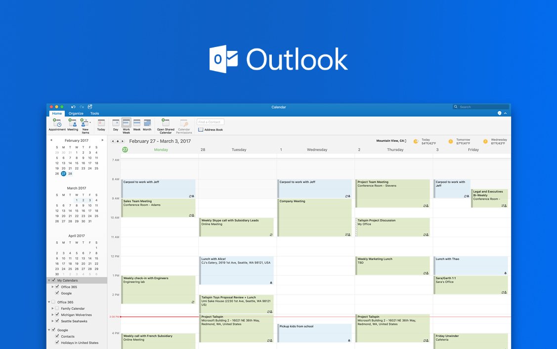 outlook for mac 16. google calendar